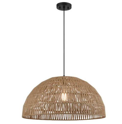 LAC DU BONNET luminaire suspendu ROTIN 17 3/4''