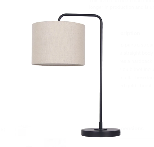 ROMANCE lampe de table 22''H noir LL2037-08