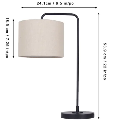 ROMANCE lampe de table 22''H noir LL2037-08