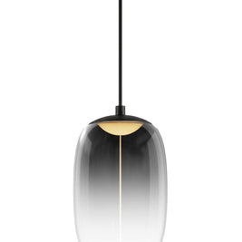 Luminaire suspendu bas noire fini fumé 10''D LPC-WG200B1+HP-1-BK