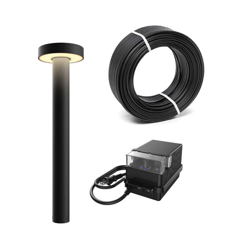 Ens. de luminaire paysager extérieur incluant transformateur 60W fini noir 20''H