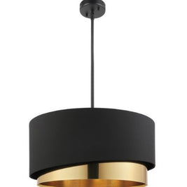 MANDERLINE luminaire suspendu noir et doré 39925A | Luminaire Plus.ca