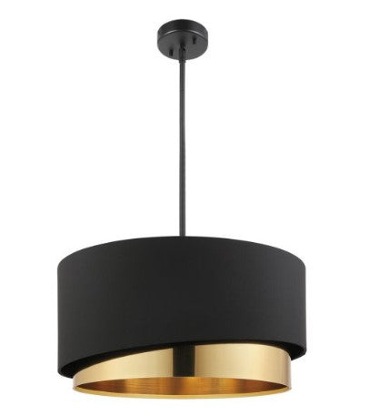 MANDERLINE luminaire suspendu noir et doré 39925A | Luminaire Plus.ca