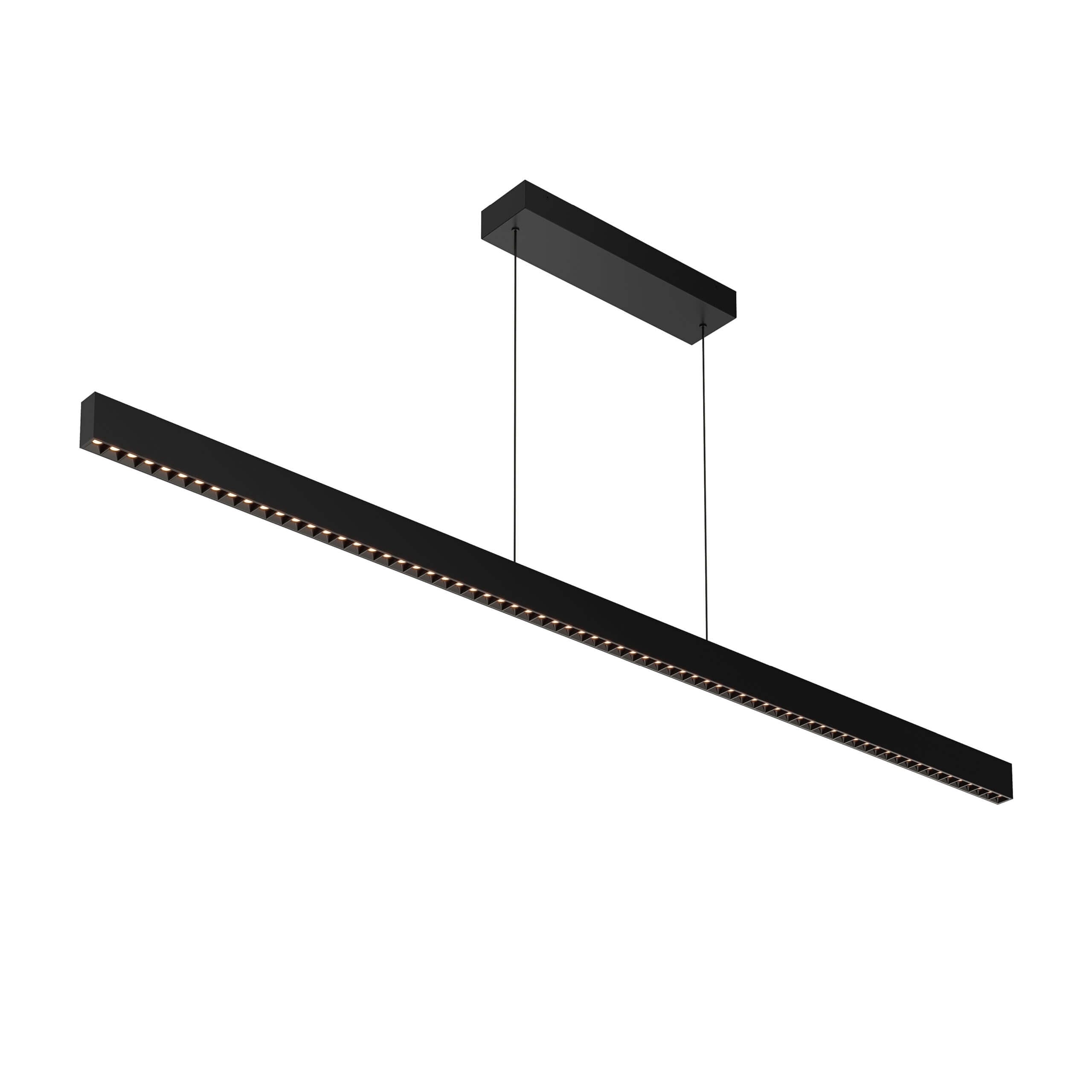 PINPOINT Luminaire suspendu à profil mince fini noir 72'' L MSLPD72-CC-UNV-BK