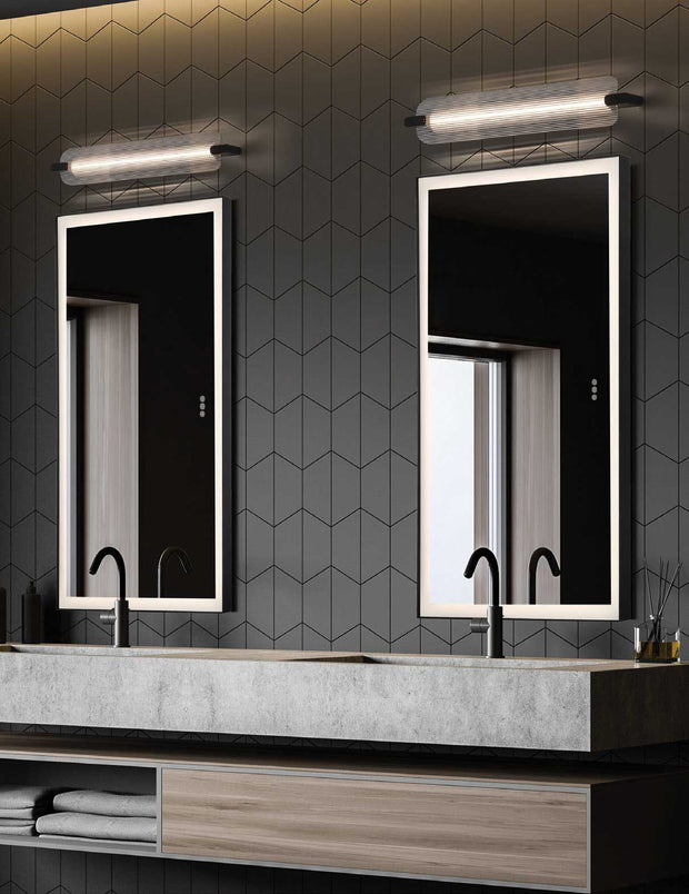 NEONESS Luminaire mural extérieur DEL fini noir mat et verre 4 3/4'' L 50063