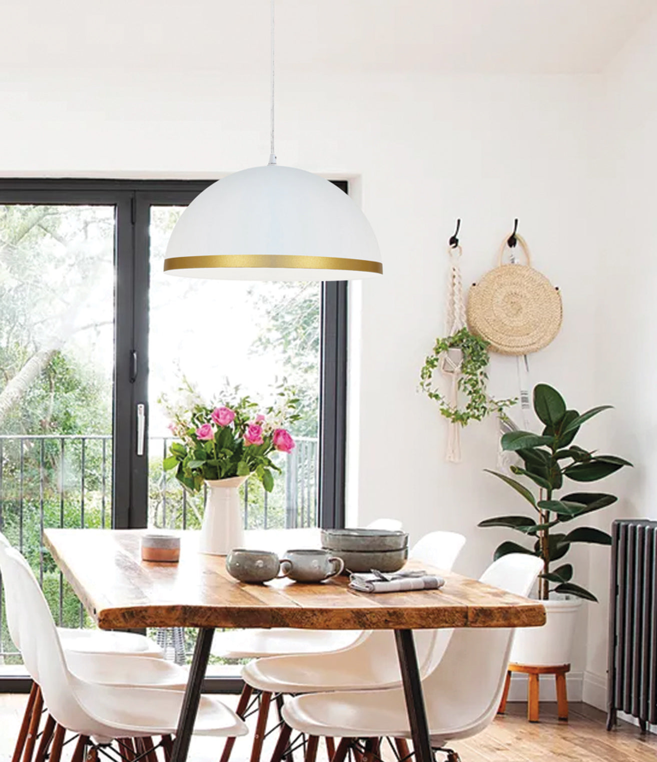 OFELIA Luminaire suspendu blanc et doré 16