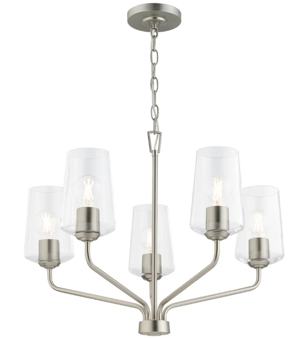 CELINO luminaire suspendu 26"D nickel brossé et verre clair P400442-009