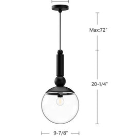DELILAH luminaire suspendu noir et verre PD560510MBCL