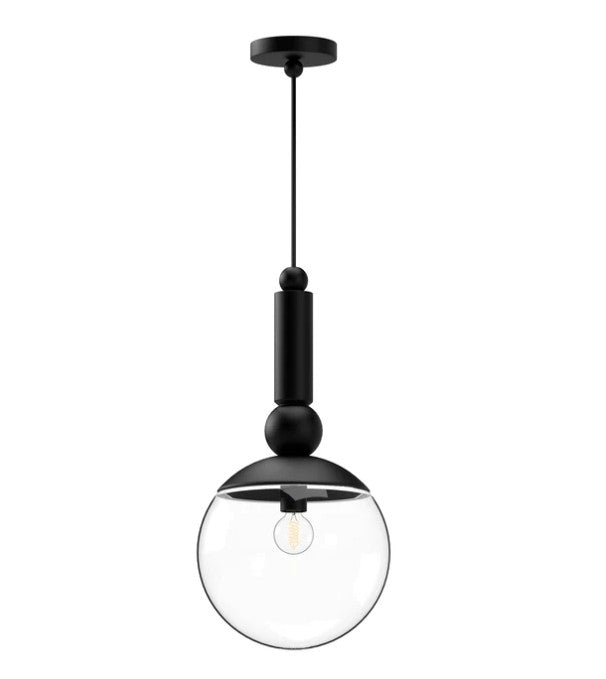 DELILAH luminaire suspendu noir et verre PD560510MBCL