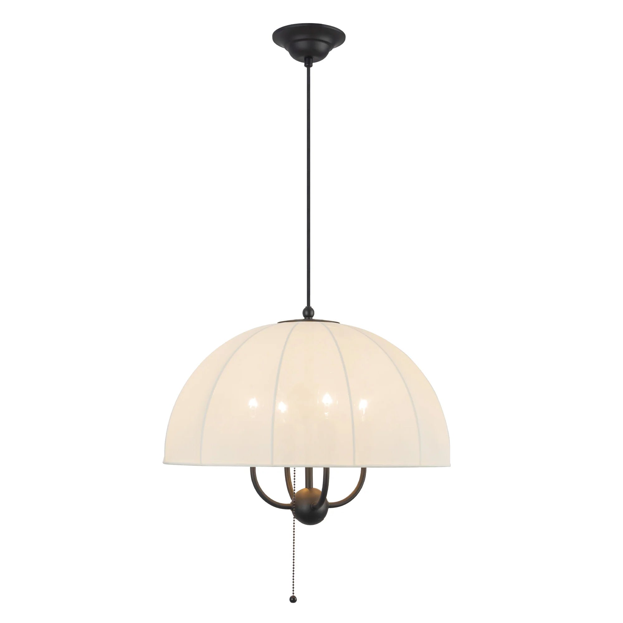 CROSBY Luminaire suspendu et abat-jour en tissu blanc 18'' D PD661418