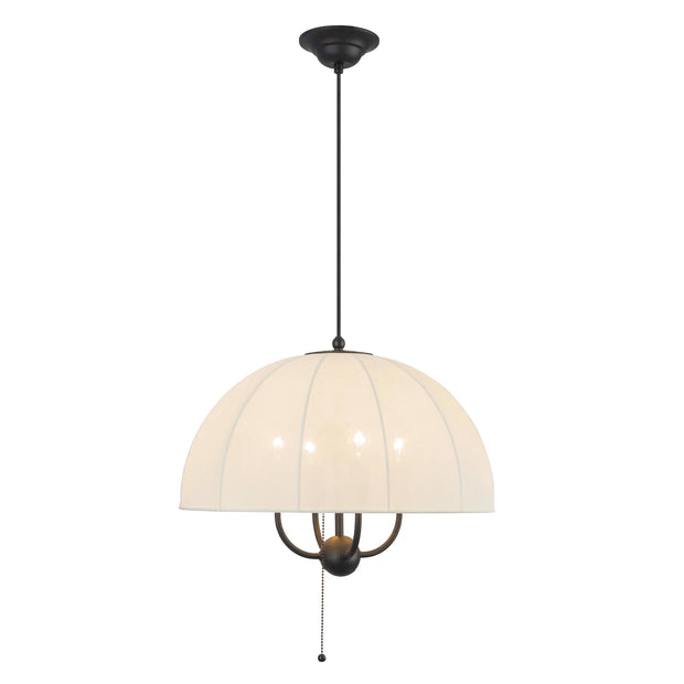 CROSBY Luminaire suspendu et abat-jour en tissu blanc 18'' D PD661418