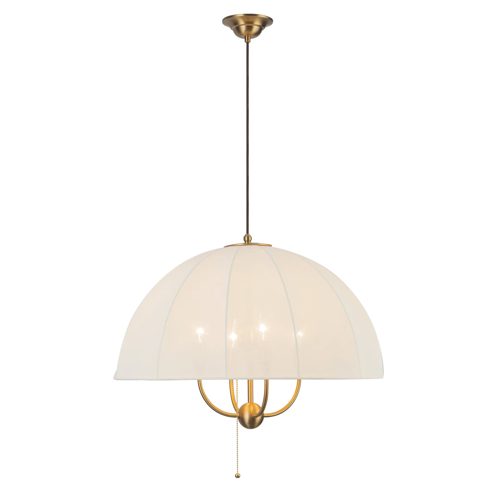 CROSBY Luminaire suspendu et abat-jour en tissu blanc 24'' D PD661424