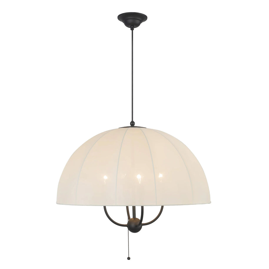 CROSBY Luminaire suspendu et abat-jour en tissu blanc 24'' D PD661424