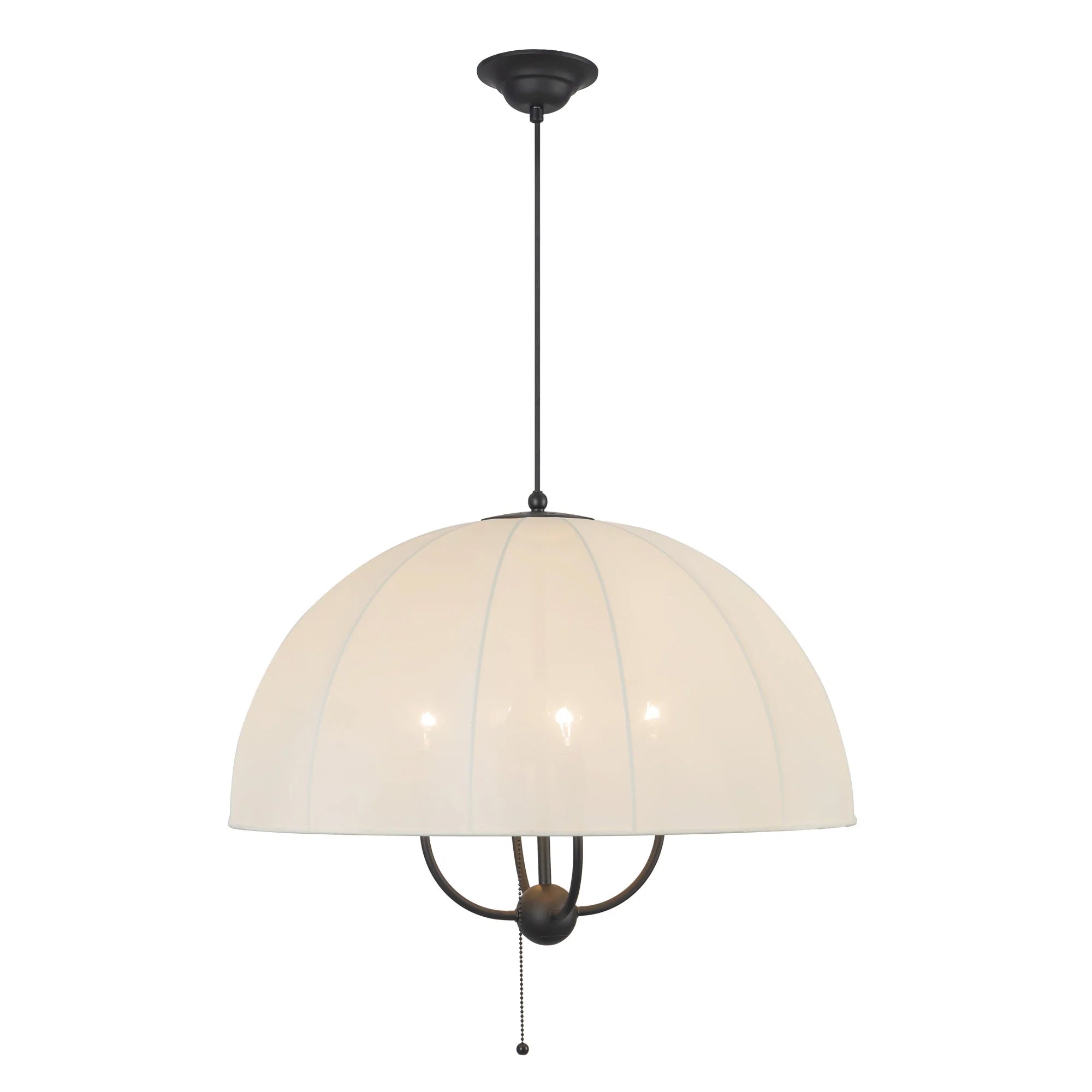 CROSBY Luminaire suspendu et abat-jour en tissu blanc 24'' D PD661424