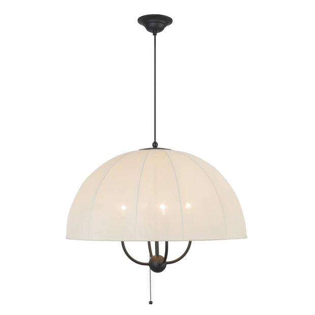 CROSBY Luminaire suspendu et abat-jour en tissu blanc 24'' D PD661424