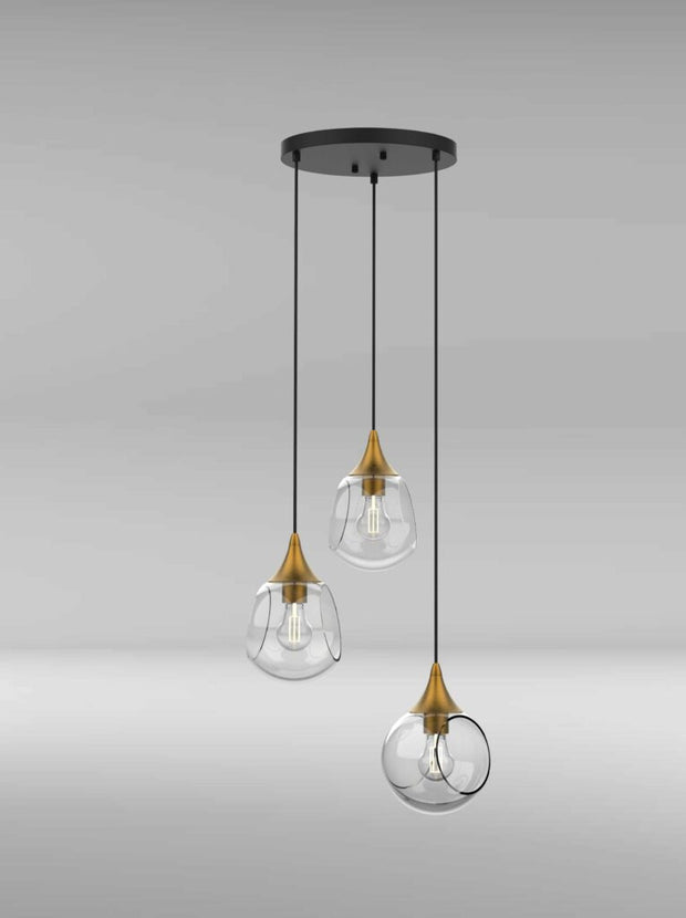 INSPIRE luminaire suspension 18"D PF274-3LPA-BLK/BRS | Luminaire Plus.ca