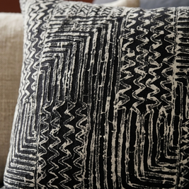 COUSSINS 20 X 20 noir et blanc / ensemble de 2