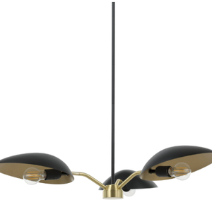 LINDMOOR luminaire suspendu noir et laiton brossé 205764A | Luminaire Plus.ca