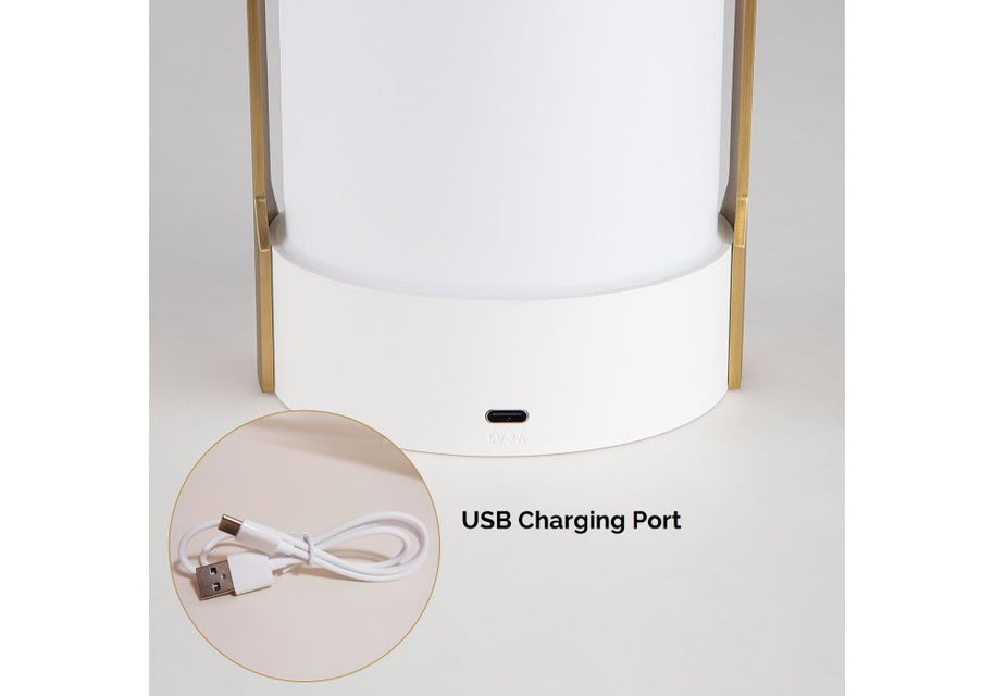 DAWN lampe de table ext blanc et doré T141021 | Luminaire Plus.ca