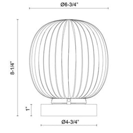 CHERISE lampe de table 6''H noir TL579107MBGR