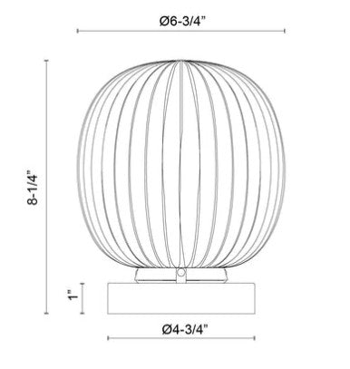 CHERISE lampe de table 6''H noir TL579107MBGR
