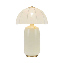 CROSBY Lampe de table et abat-jour en tissu blanc 18'' D TL661018