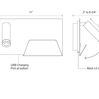 DORCHESTER luminaire mural noir WS16811L-BK