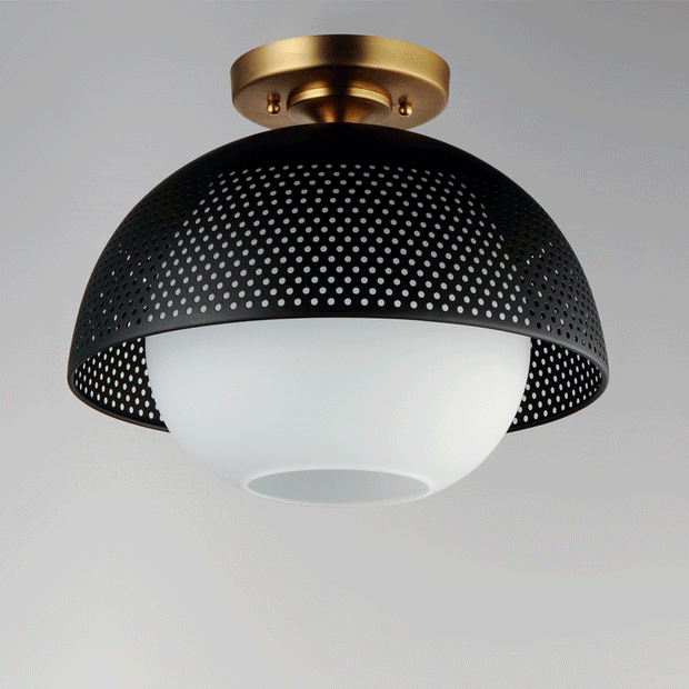 PERF luminaire plafonnier noir et doré 10083WTBKSBR | Luminaire Plus.ca