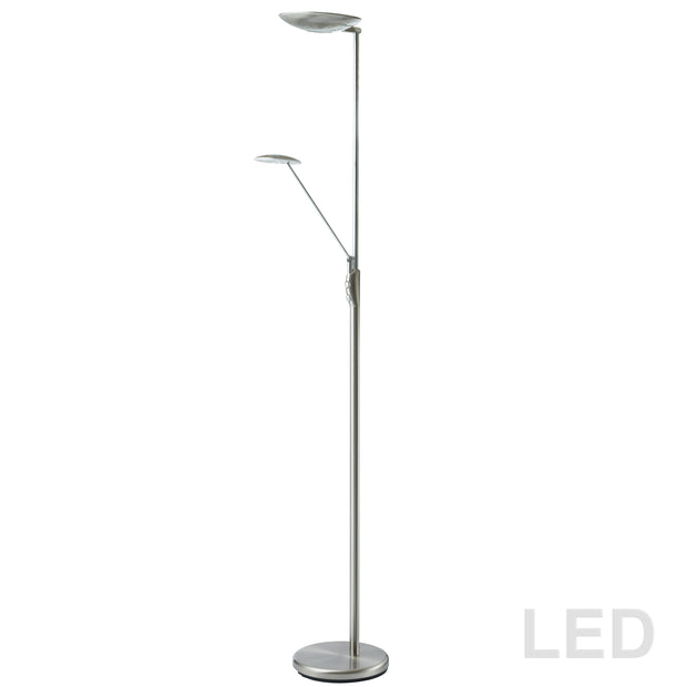 LAMPE de plancher avec bras de lecture nickel brossé 170LEDF-SC |Luminaire Plus.ca