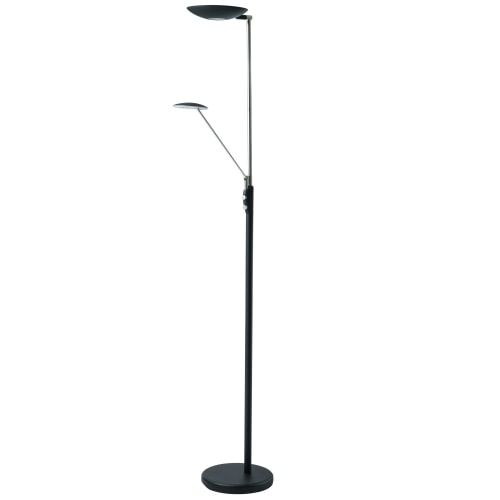 LAMPE de plancher avec bras de lecture noir 170LEDF-BK| Luminaire Plus.ca