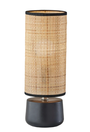 SHEFFIELD lampe de table céramique et rotin 16'' | Luminaire Plus.ca