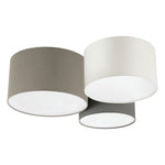 PASTORE luminaire plafonnier tissu taupe, gris et blanc 203213A