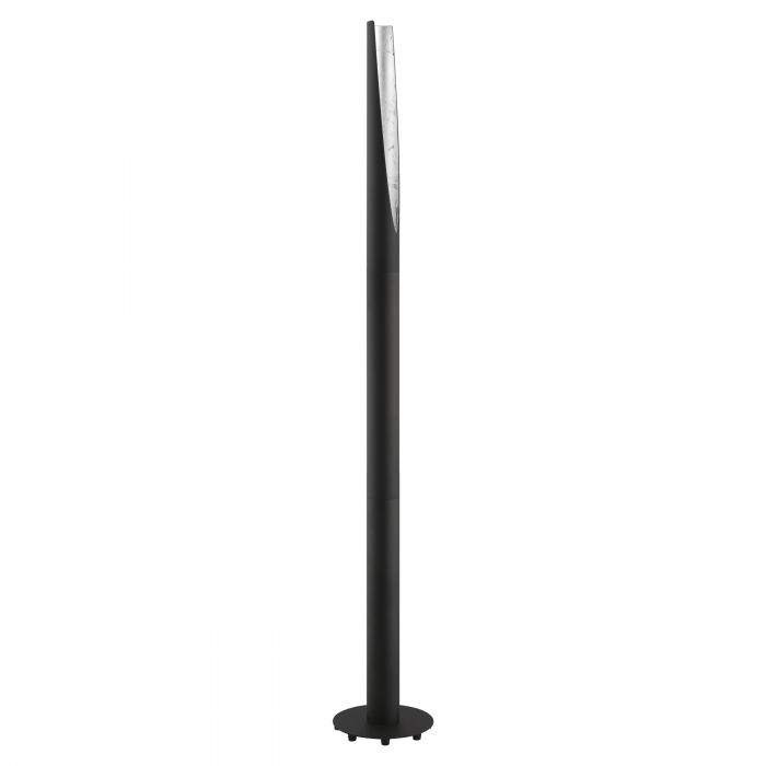 BARBOTTO lampe de plancher noir et nickel brossé 203388A | Luminaire Plus.ca