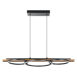 BOYAL luminaire suspendu noir et bois 204922A | Luminaire Plus.ca