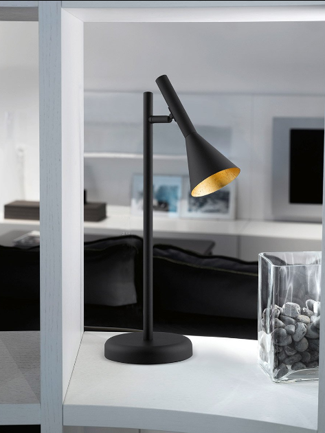 CORTADERAS lampe de table noir et doré 97805A | Luminaire Plus.ca