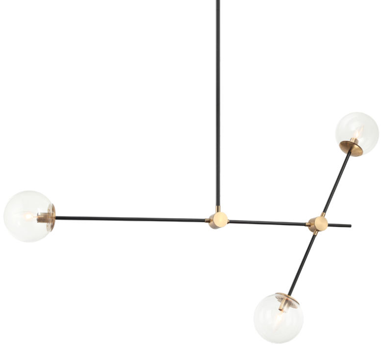COSMIC luminaire suspendu noir et doré C78713AGCL