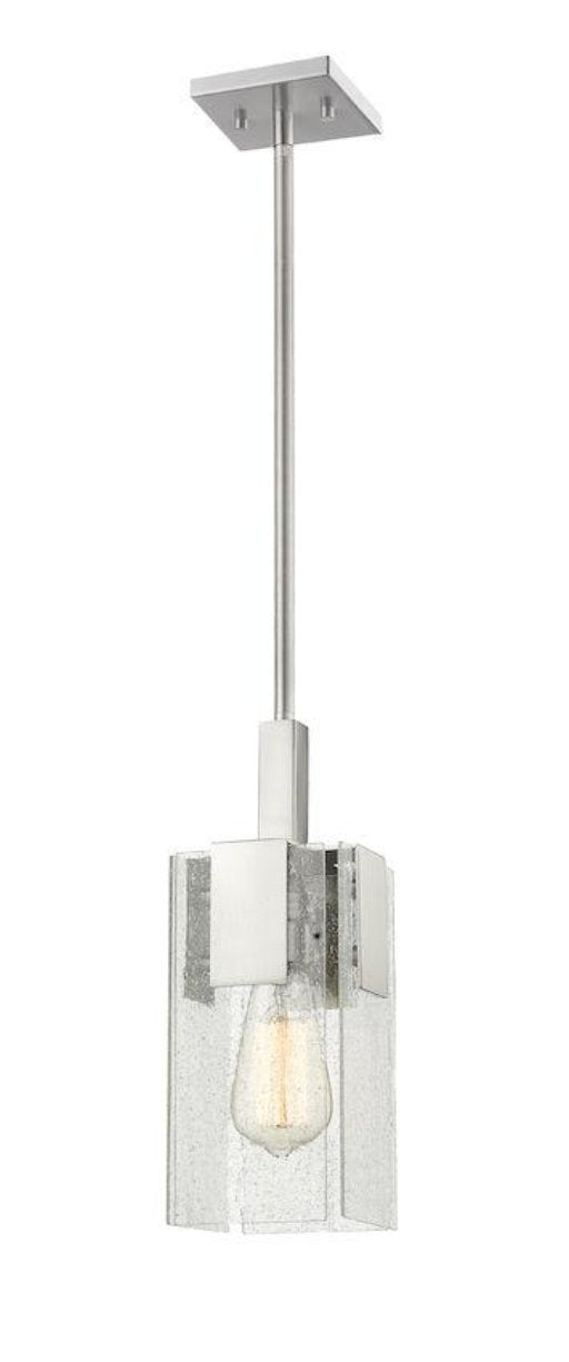 Z-Lite Gantt luminaire suspendu simple nickel brossé et verres avec bulles 3002MP-BN