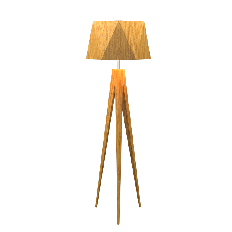 TRIPOD FACETED lampe de plancher en bois du Brésil 3034