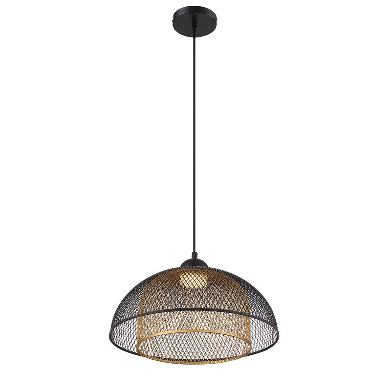 KENMORE luminaire suspendu noir et doré 35945-017 | Luminaire Plus.ca
