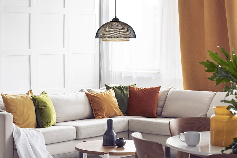 KENMORE luminaire suspendu noir et doré 35945-017 | Luminaire Plus.ca