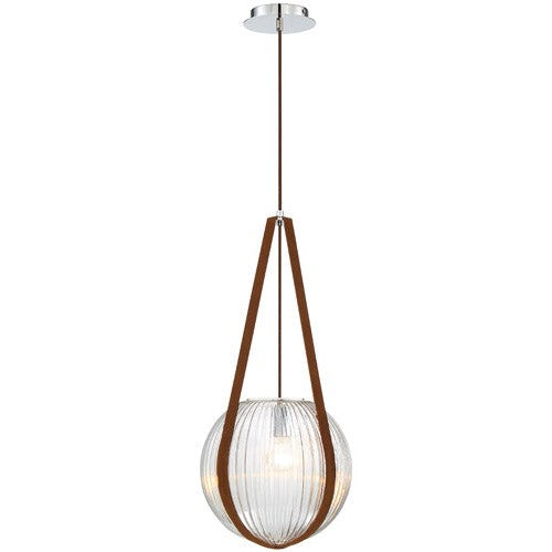 ROSEMOUNT luminaire suspendu cuir brun 35990-024