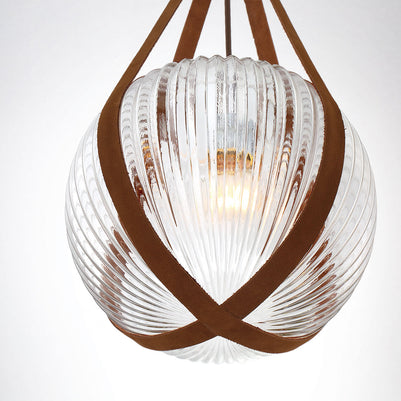 ROSEMOUNT luminaire suspendu cuir brun 35990-024 | Luminaire Plus.ca