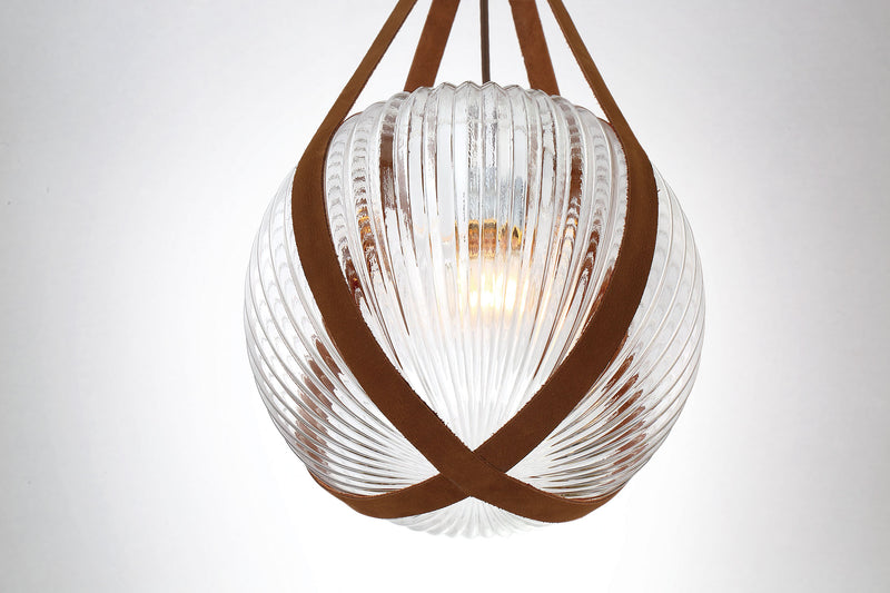 ROSEMOUNT luminaire suspendu cuir brun 35990-024
