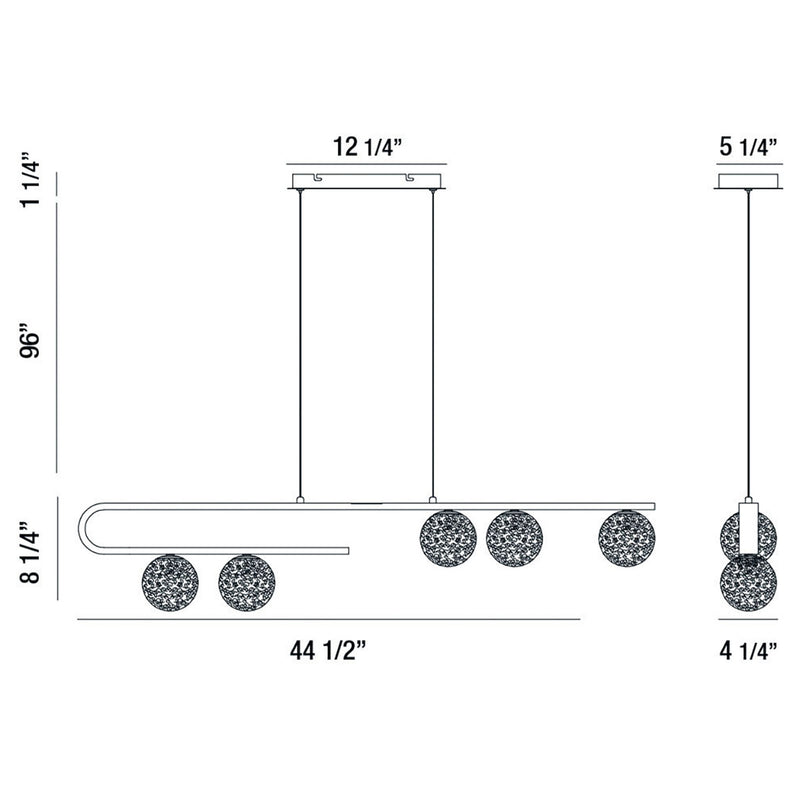 Eurofase PHILLIMORE luminaire suspendu verre et doré 37351-014