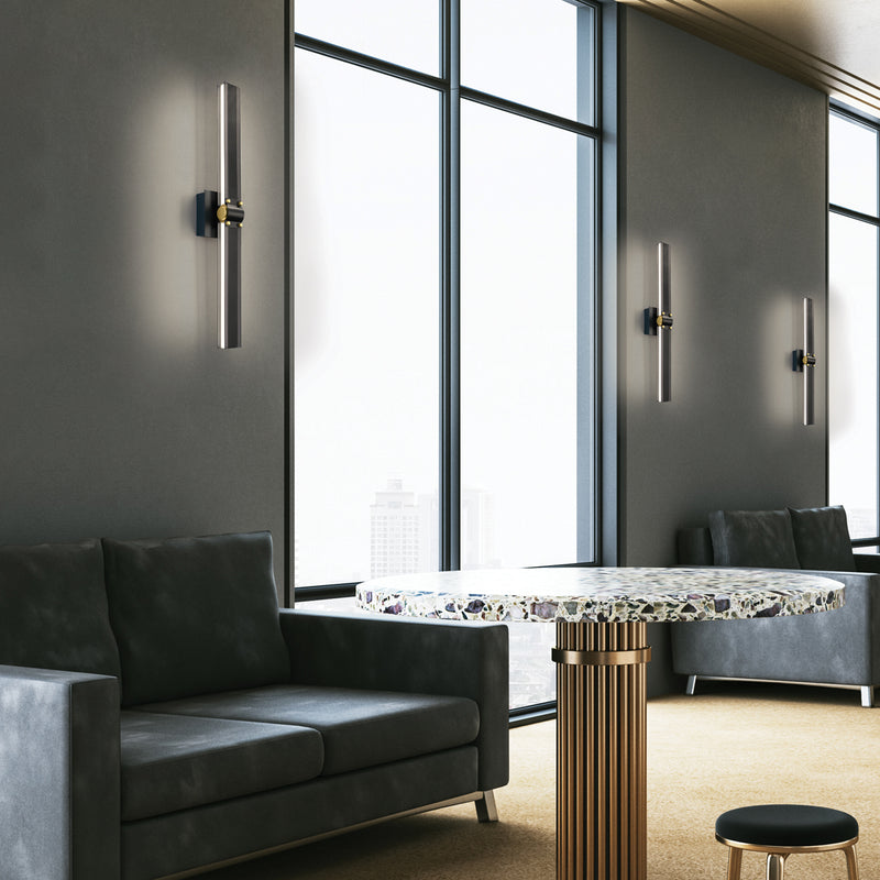 ADMIRAL luminaire mural noir et doré 38004-018 | Luminaire Plus.ca 