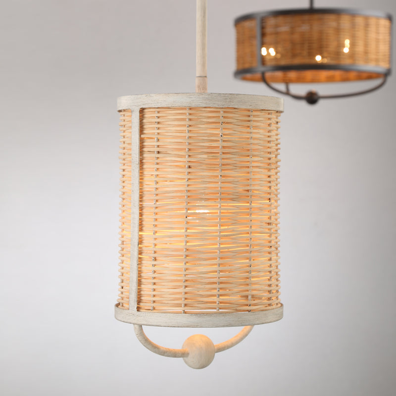 COMPARELLI luminaire suspendu en rotin blanc 38158-025 | Luminaire Plus.ca
