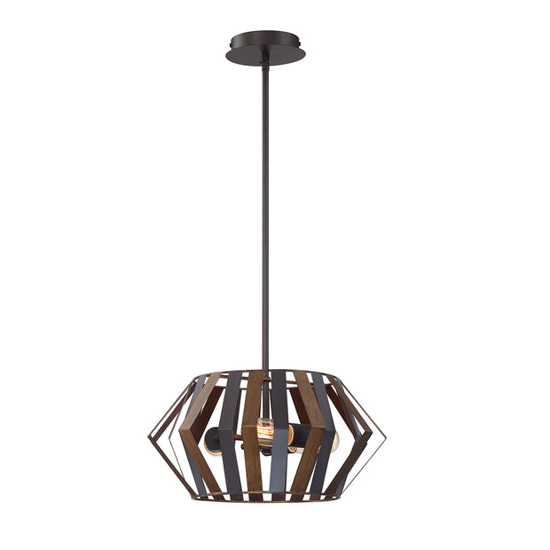 BEVELO luminaire suspendu bronze et effet bois 38267-017 | Luminaire Plus.ca