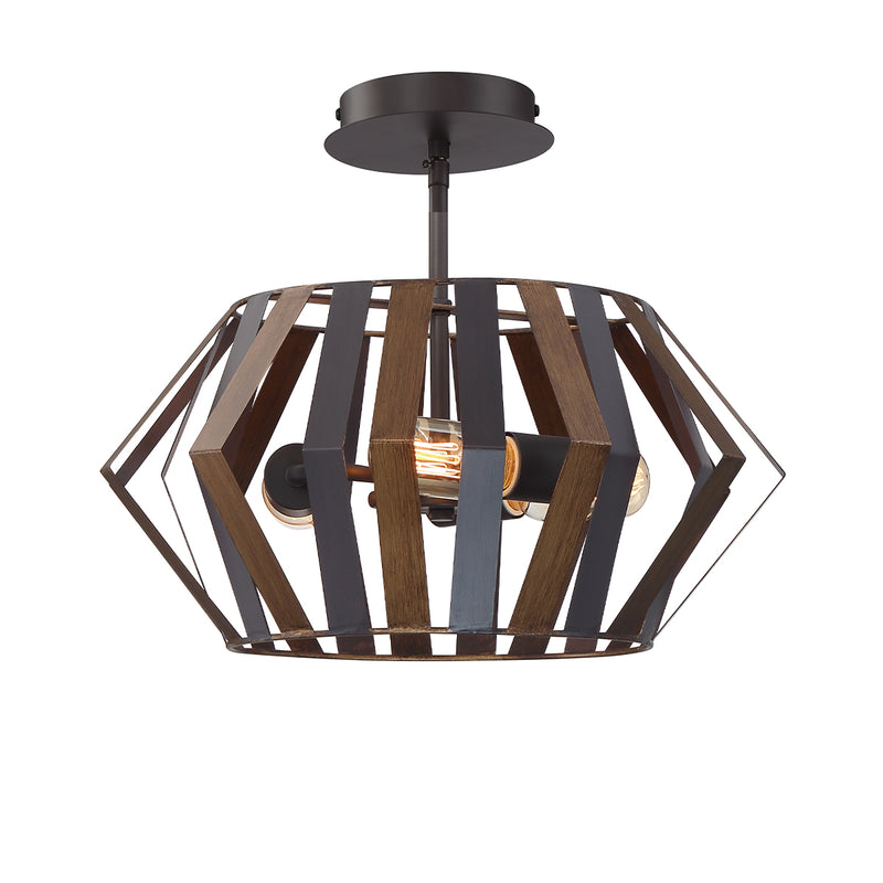 BEVELO luminaire suspendu bronze et effet bois 38267-017