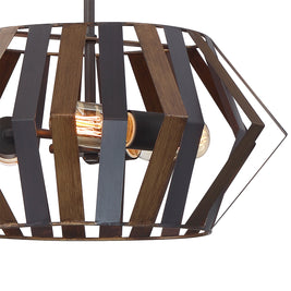BEVELO luminaire suspendu bronze et effet bois 38267-017 | Luminaire Plus.ca