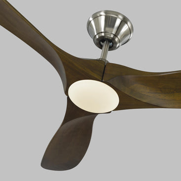 MAVERICK ventilateur nickel brossé et effet bois 3MAVR52BSD | Luminaire Plus.ca